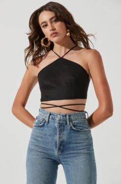 Lydie Tie Waist Halter Top