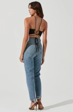 Lydie Tie Waist Halter Top -Sundress Haven ACT17185 BLACK 1755