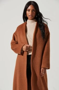 Berkley Tie Waist Coat -Sundress Haven ACT17309 CAMEL 0811