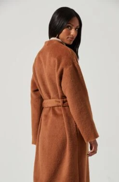 Berkley Tie Waist Coat -Sundress Haven ACT17309 CAMEL 0829