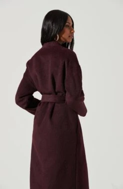 Berkley Tie Waist Coat -Sundress Haven ACT17309 WINE 1553