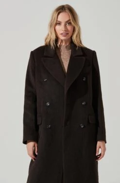 Morana Double Breasted Duster Coat -Sundress Haven ACT17315B DARKBROWN 4