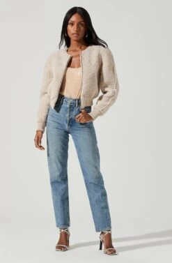 Stacy Faux Fur Jacket 19 Stacy Faux Fur Jacket -Sundress Haven ACT17335 IVORY 0968