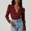 Bartlett Floral Wrap Front Long Sleeve Bodysuit