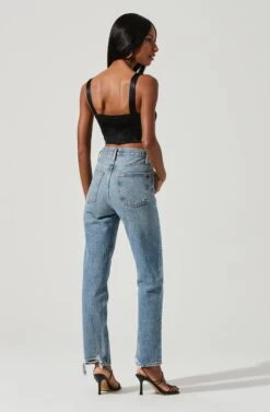 Larinna Hook And Eye Bustier Crop Top -Sundress Haven ACT17368 BLACK 0422