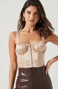 Larinna Hook And Eye Bustier Crop Top -Sundress Haven ACT17368 CHAMPAGNE 1284