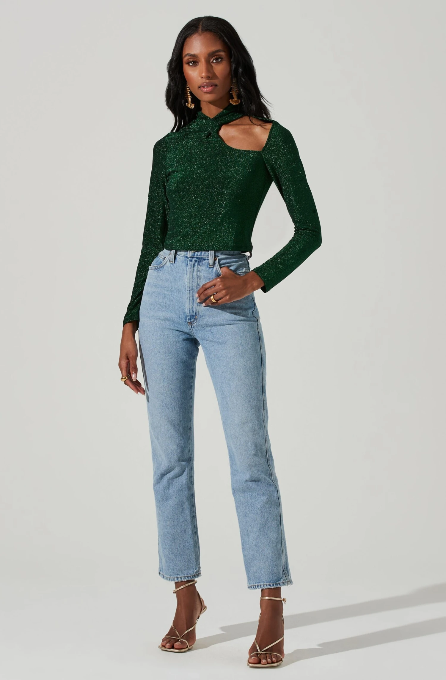 Crane Metallic Cutout Long Sleeve Top 2 Crane Metallic Cutout Long Sleeve Top - Image 2