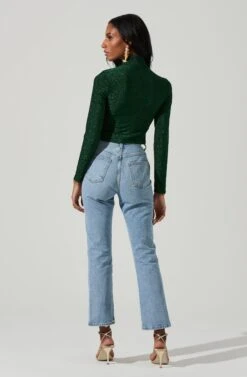 Crane Metallic Cutout Long Sleeve Top 15 Crane Metallic Cutout Long Sleeve Top -Sundress Haven ACT17378 GREENMETALLIC 5