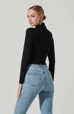 Crane Metallic Cutout Long Sleeve Top 23 Crane Metallic Cutout Long Sleeve Top -Sundress Haven ACT17378 MIDNIGHTMETALLIC 5