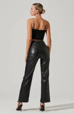 Turin Satin Chain Strap Top -Sundress Haven ACT17379 BLACK 15541