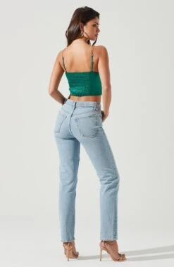 Turin Satin Chain Strap Top -Sundress Haven ACT17379 EMERALD 0543