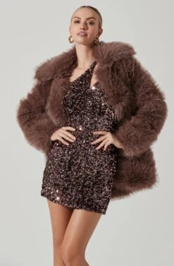 Hadley Faux Fur Coat -Sundress Haven ACT17441 MOCHAMAUVE 3