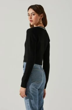 Melissa Pearl Embellished Cardigan Sweater -Sundress Haven ACT17475P BLACK 5