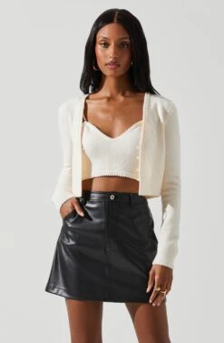 Melissa Pearl Embellished Cardigan Sweater -Sundress Haven ACT17475P CREAM 2