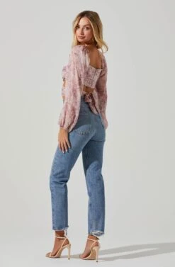 Savita Abstract Print Ruched Cutout Top -Sundress Haven ACT17534 PINKABSTRACT 5