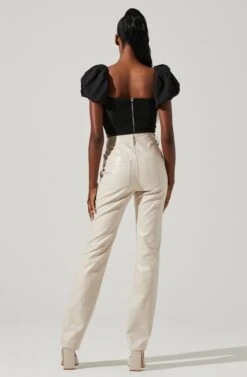 Paola Sweetheart Bustier Puff Sleeve Top -Sundress Haven ACT17560S BLACK 5