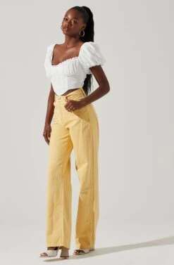 Paola Sweetheart Bustier Puff Sleeve Top -Sundress Haven ACT17560S WHITE 1