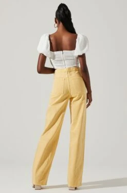 Paola Sweetheart Bustier Puff Sleeve Top -Sundress Haven ACT17560S WHITE 4