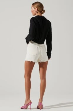 Camden Cropped Button Down Collared Top 14 Camden Cropped Button Down Collared Top -Sundress Haven ACT17611S BLACK 4