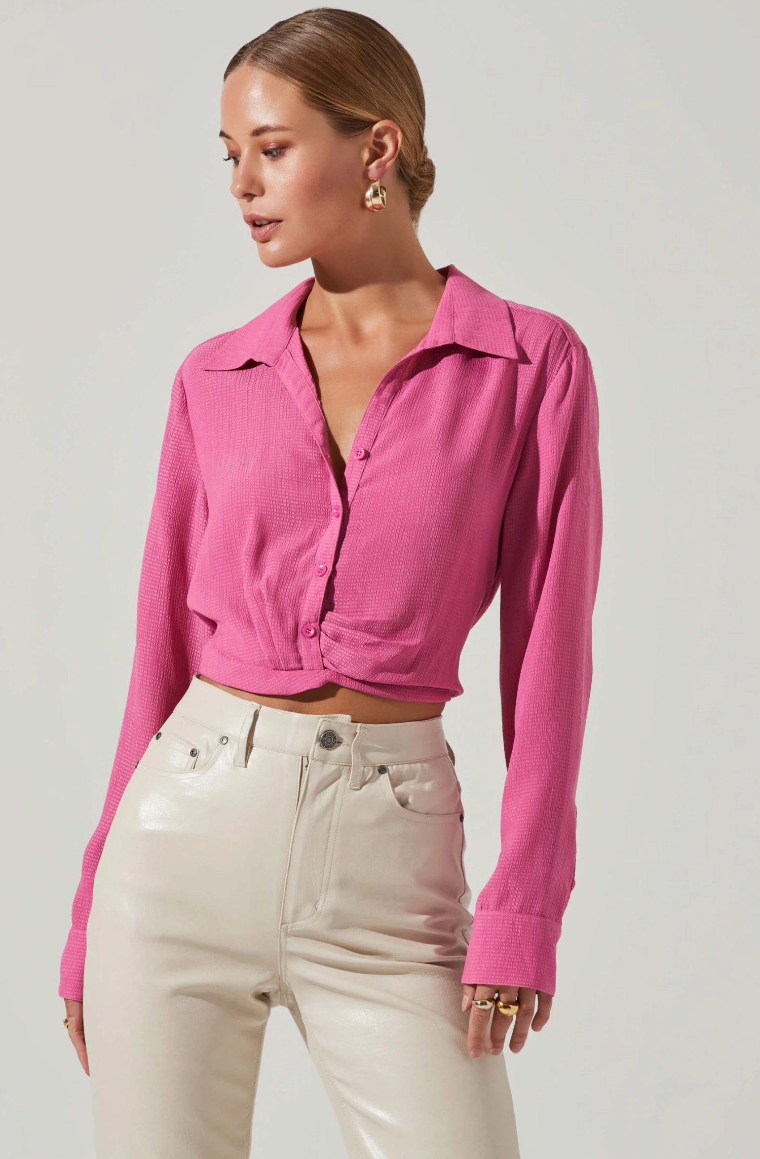 Camden Cropped Button Down Collared Top 1 Camden Cropped Button Down Collared Top