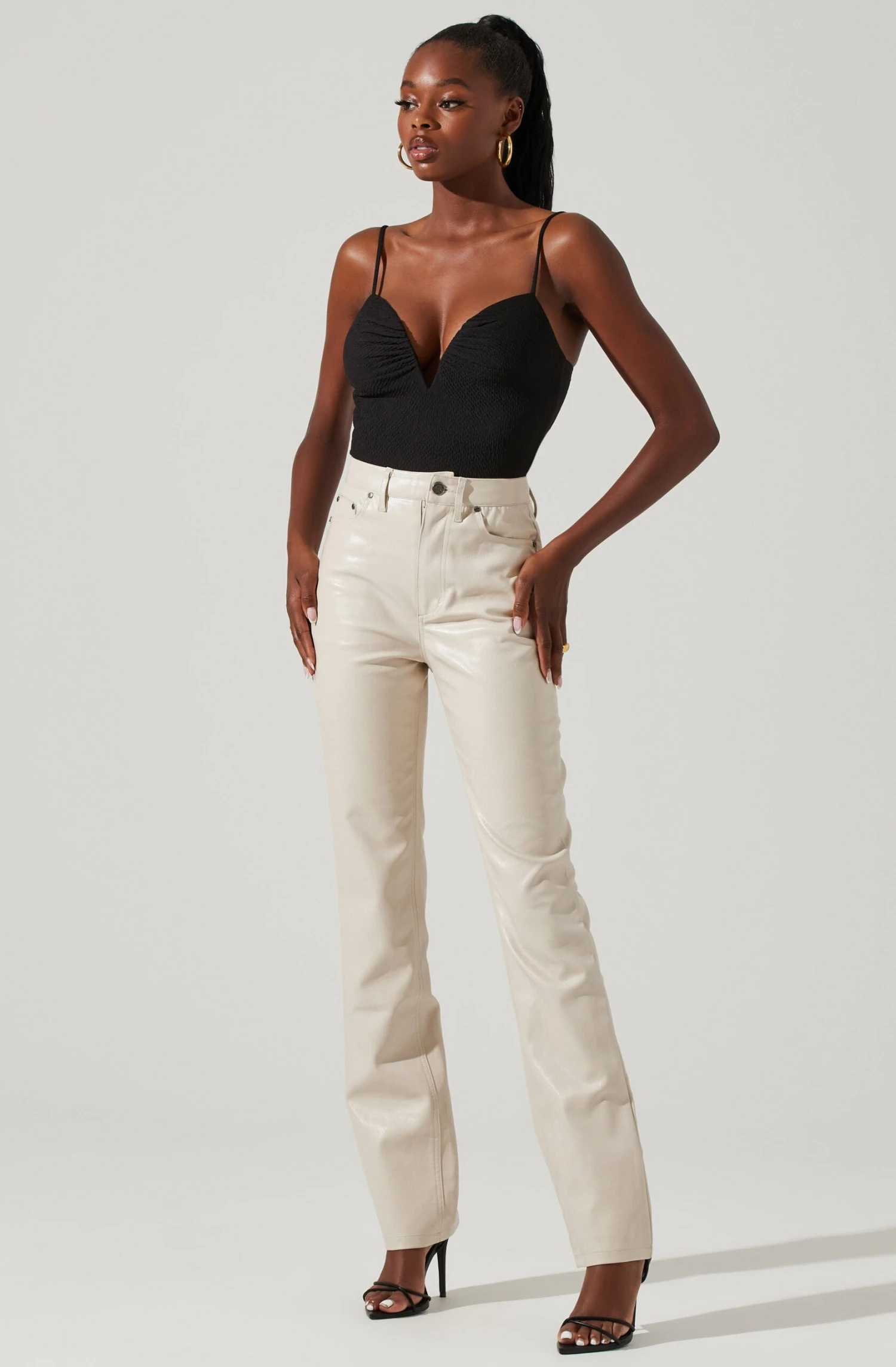 Fia Crinkled Plunge Neck Bodysuit 20 Fia Crinkled Plunge Neck Bodysuit - Image 20
