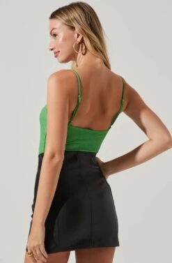 Fia Crinkled Plunge Neck Bodysuit 37 Fia Crinkled Plunge Neck Bodysuit -Sundress Haven ACT17613 GREEN 5