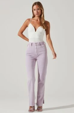 Fia Crinkled Plunge Neck Bodysuit 27 Fia Crinkled Plunge Neck Bodysuit -Sundress Haven ACT17613 IVORY 1