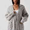 Charli Cable Knit Oversized Cardigan Sweater