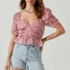 Nayeli Floral Print Short Sleeve Top