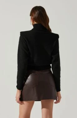 Daleyza Padded Shoulder Turtleneck Sweater -Sundress Haven ACT17899 BLACK 5