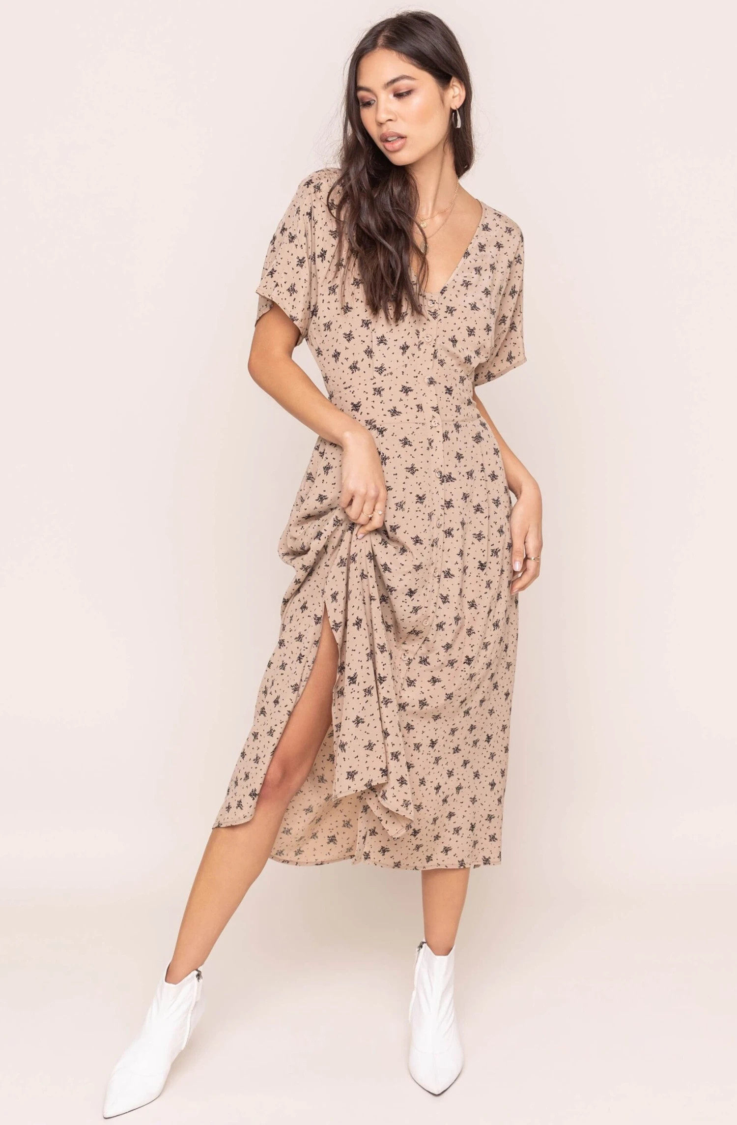 Dolman Button Front Midi Dress 1 Dolman Button Front Midi Dress