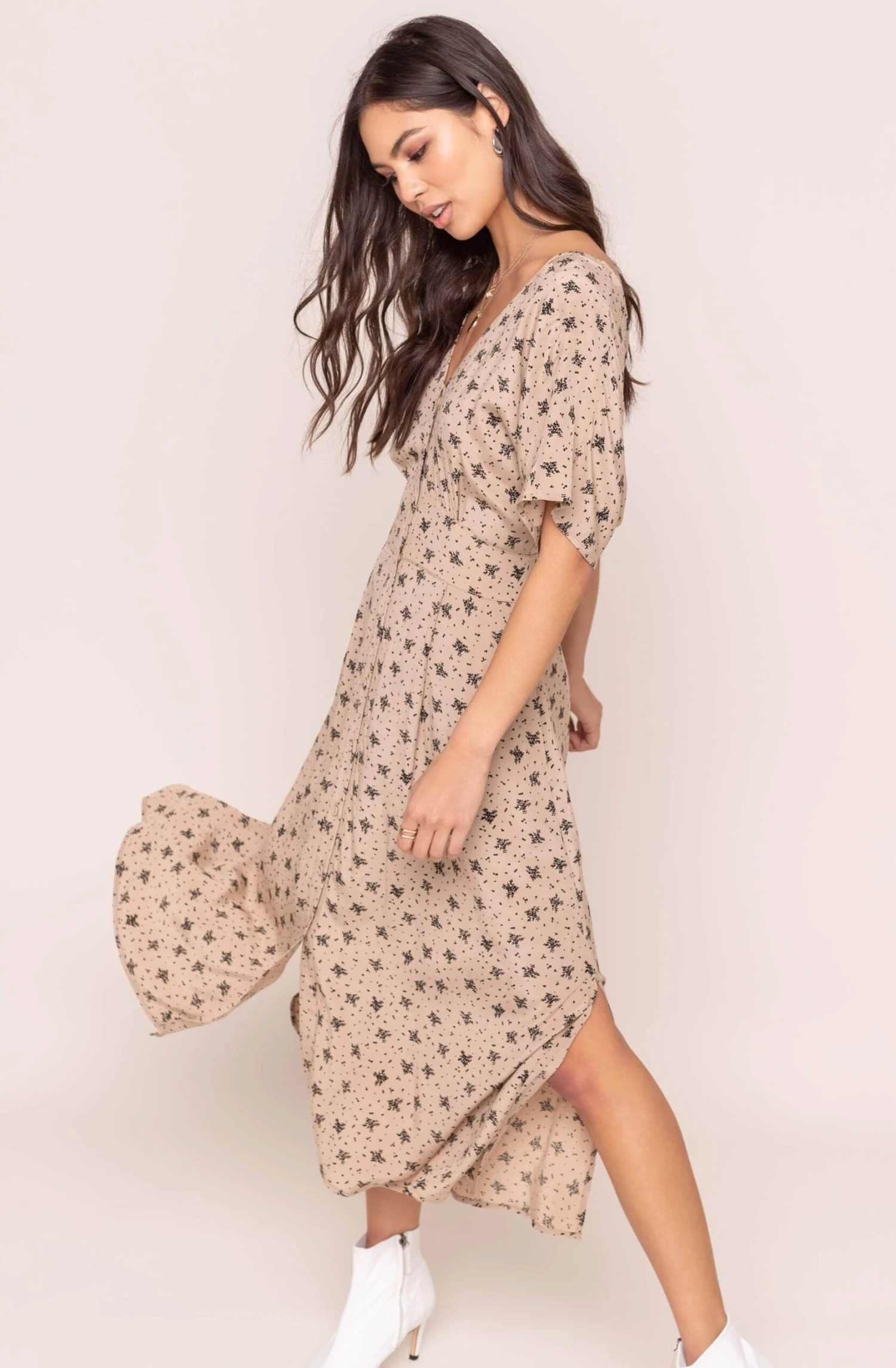 Dolman Button Front Midi Dress 3 Dolman Button Front Midi Dress - Image 3