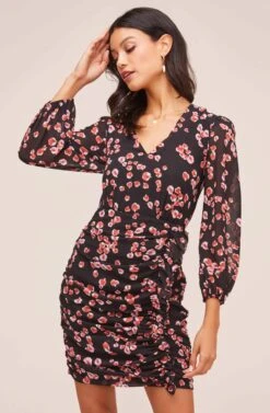 Shirred Long Sleeve Mini Dress 12 Shirred Long Sleeve Mini Dress -Sundress Haven ADR100405 RED PETAL 2