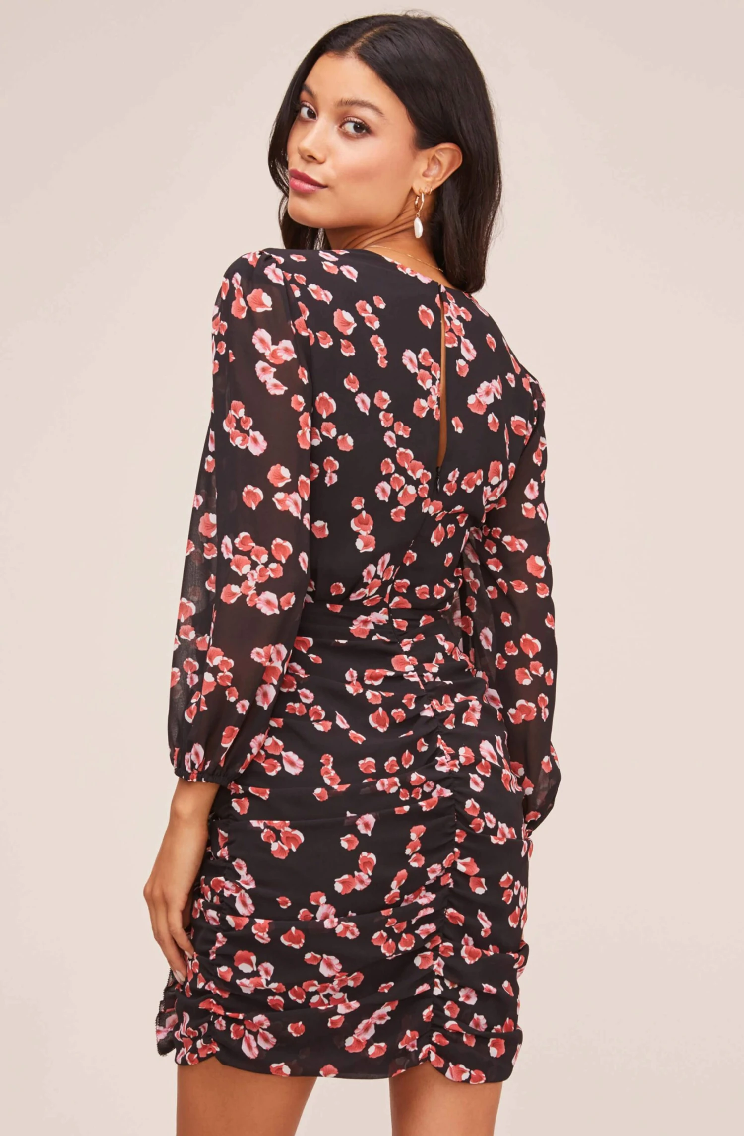 Shirred Long Sleeve Mini Dress 8 Shirred Long Sleeve Mini Dress - Image 8