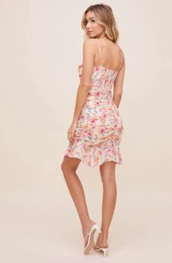 Ruched Cami Mini Floral Dress 12 Ruched Cami Mini Floral Dress -Sundress Haven ADR100653 PINK MULTI FLORAL 7