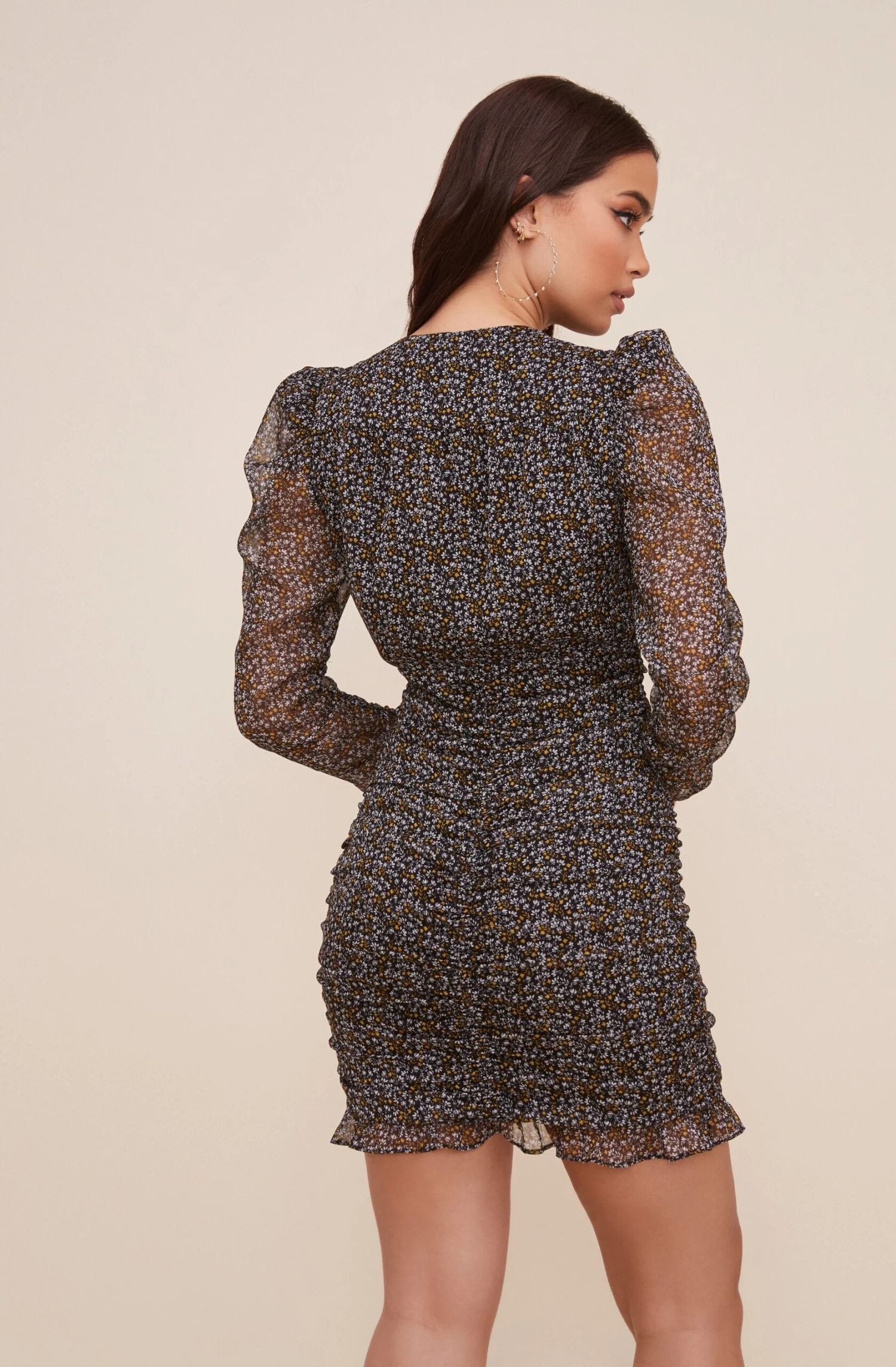 Ruched Front Long Sleeve Dress 12 Ruched Front Long Sleeve Dress - Image 12