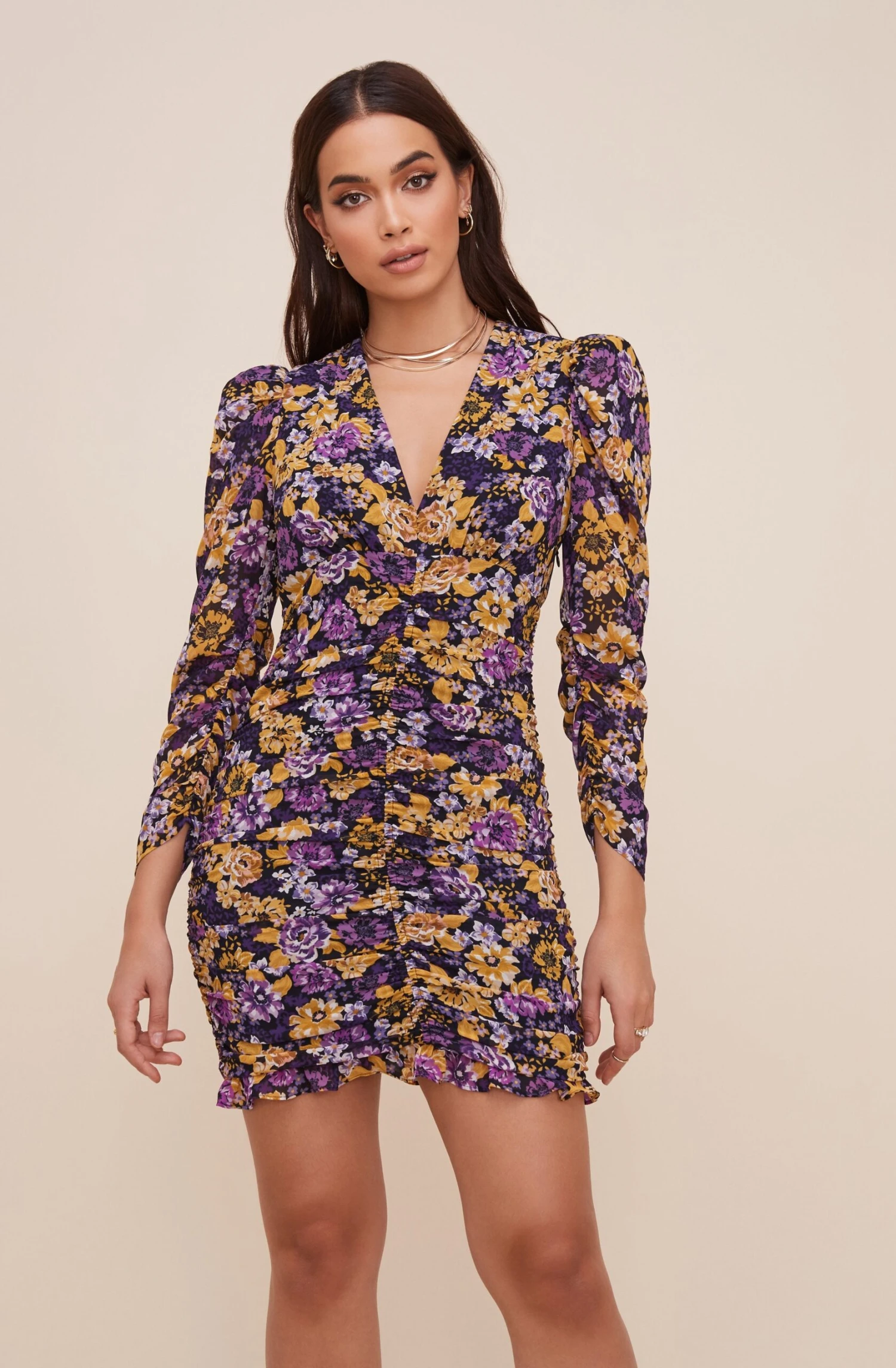 Ruched Front Long Sleeve Dress 2 Ruched Front Long Sleeve Dress - Image 2