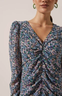 Hi-Lo Ruched Front Midi -Sundress Haven ADR100815 003 PURPLEMULTIFLORAL 4