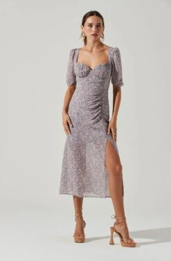 Front Slit Milkmaid Dress