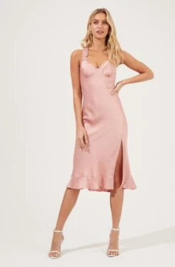 Cross Back Ruffle Strap Dress 34 Cross Back Ruffle Strap Dress -Sundress Haven ADR100947 BLUSH 1