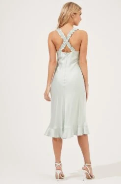 Cross Back Ruffle Strap Dress 20 Cross Back Ruffle Strap Dress -Sundress Haven ADR100947 MINT 4