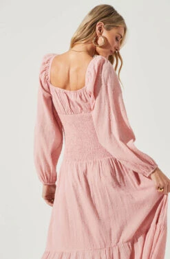 Long Sleeve Twist Bust Dress 31 Long Sleeve Twist Bust Dress -Sundress Haven ADR101017 SOFTPINK 6