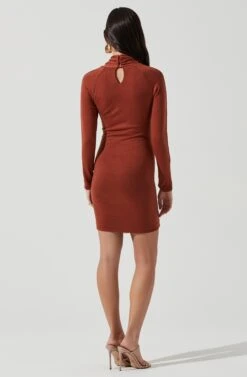 Long Sleeve Wrap Neck Cutout Dress -Sundress Haven ADR101121 ROSEYRUST 1665 71174d53 9bab 40e6 90ac 0804b56f5eed