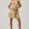 Off Shoulder Two Tier Floral Mini Dress