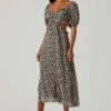 Floral Ruffle Cutout Midi Dress