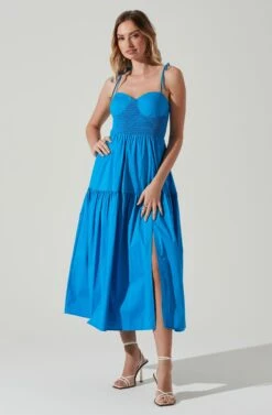 Tiered Smocked Midi Dress -Sundress Haven ADR101693 IBIZABLUE 1