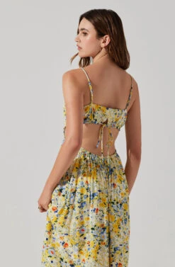 Open Back Floral Midi Dress -Sundress Haven ADR101751 YELLOWBLUEABSTRACT 6