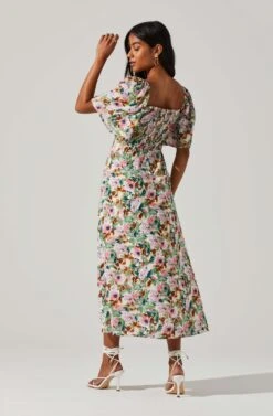 Lace Up Flutter Sleeve Cut Out Midi Dress -Sundress Haven ALD44563 PINKGREENMULTIFL 5 f92ec272 488e 42dc 8514 6cfc69e627f4