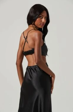 Colette Satin Cutout Midi Dress -Sundress Haven ALD44954 BLACK 3 a0e0e11c fac4 4618 9ec8 1a805afc438f