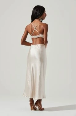 Colette Satin Cutout Midi Dress -Sundress Haven ALD44954 CHAMPAGNE 4 84ef753a a4e3 4ed7 945e 948fade828e9